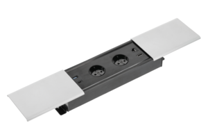 GTV Мебельная розетка PRESTINO, 2хSHUKO, USB A+C, HDMI, RJ45 кабель 1.5 м, алюминий