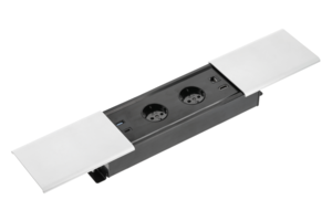 GTV Мебельная розетка PRESTINO, 2хSHUKO, USB A+C, HDMI, RJ45 кабель 1.5 м, белый
