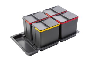 GTV Поддон для вёдер AxiSpace Graphene в базу 900 мм, 4×15л, пластик, антрацит