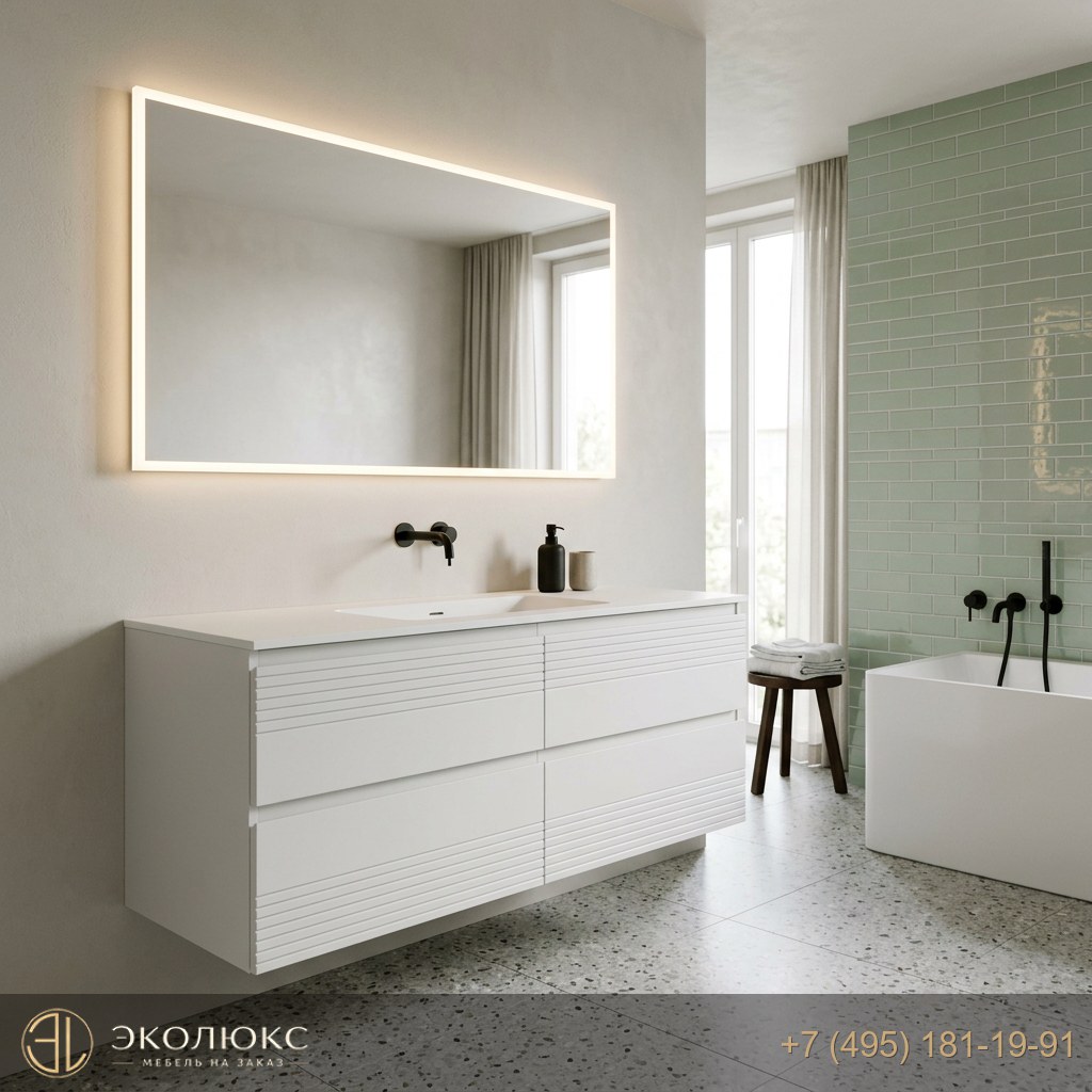 Современный подвесной комплект для ванной с геометрией